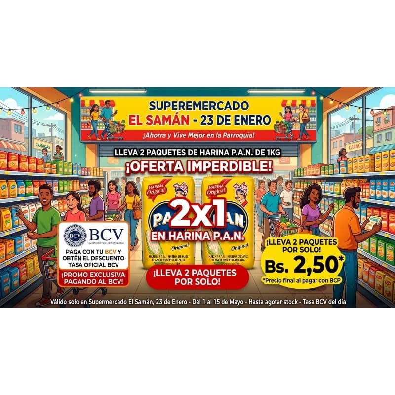 2 x 1 en Harina P.A.N